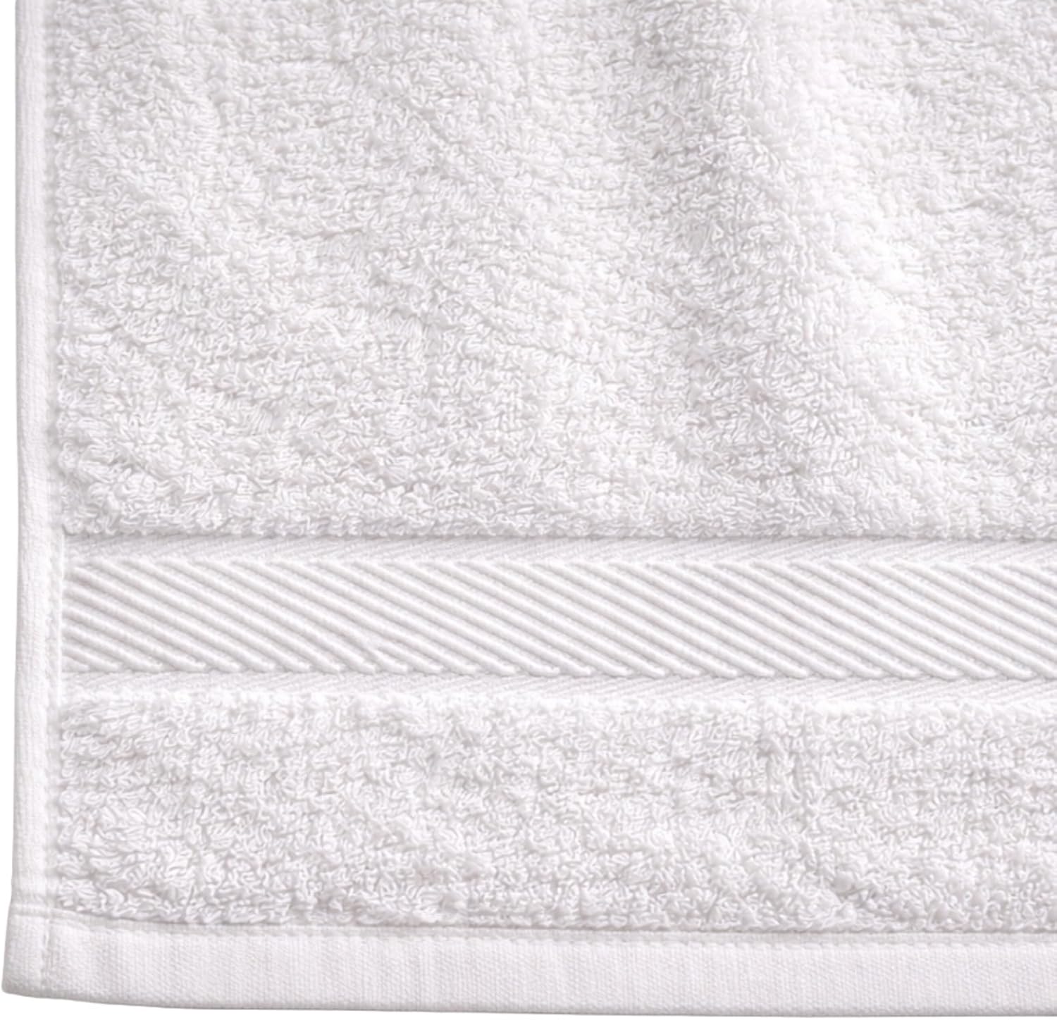 Pearl Linens Bath Towels Set of 6, 100% Cotton Towels for Bathroom 24x48 Inches, 407 GSM Quick Dry Lightweight Hotel Bath Towel, Highly Absorbent Medium Towels for Home, Spa, Gym & Bathroom, White