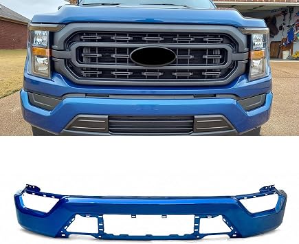 Atlas Blue Front Bumper Compatible with 2021 2022 2023 Ford F-150 F150 Pickup W/O Sensor Replace for ML3Z-17757-G,ML3Z17757G