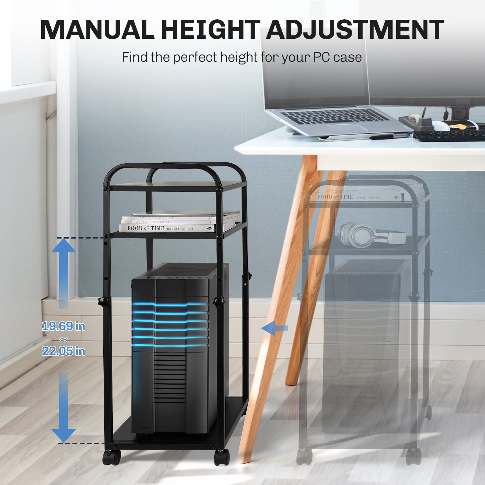 Snapklik.com : Liitrton Computer Tower Stand Height Adjustable PC Stand