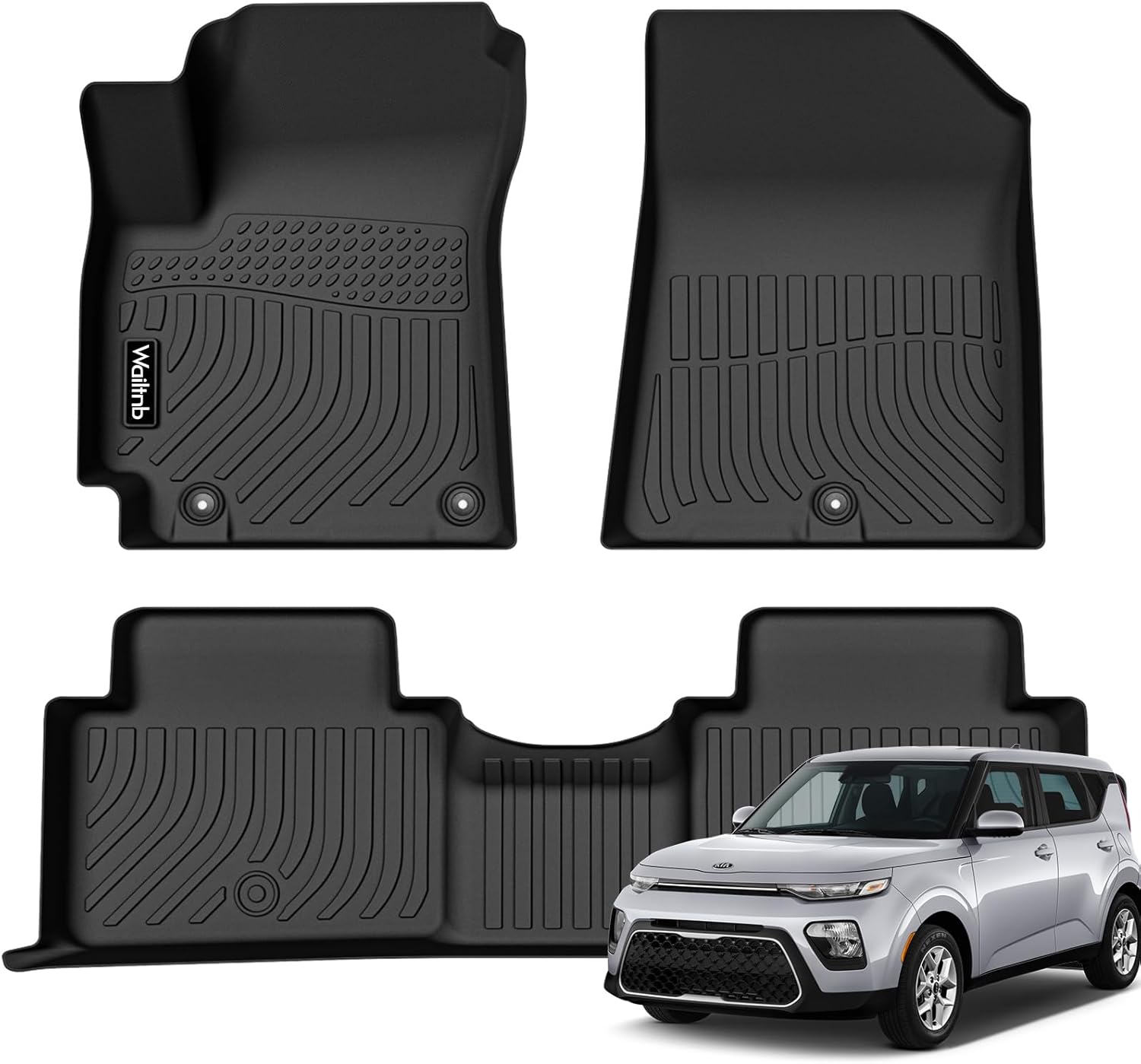 Wailtnb-Floor Mats Custom for Kia Soul 2020-2026 (Not EV) All Weather Waterproof Non-Slip Durable Floor Liners Fits Front& 2nd Row Full Set Accessories