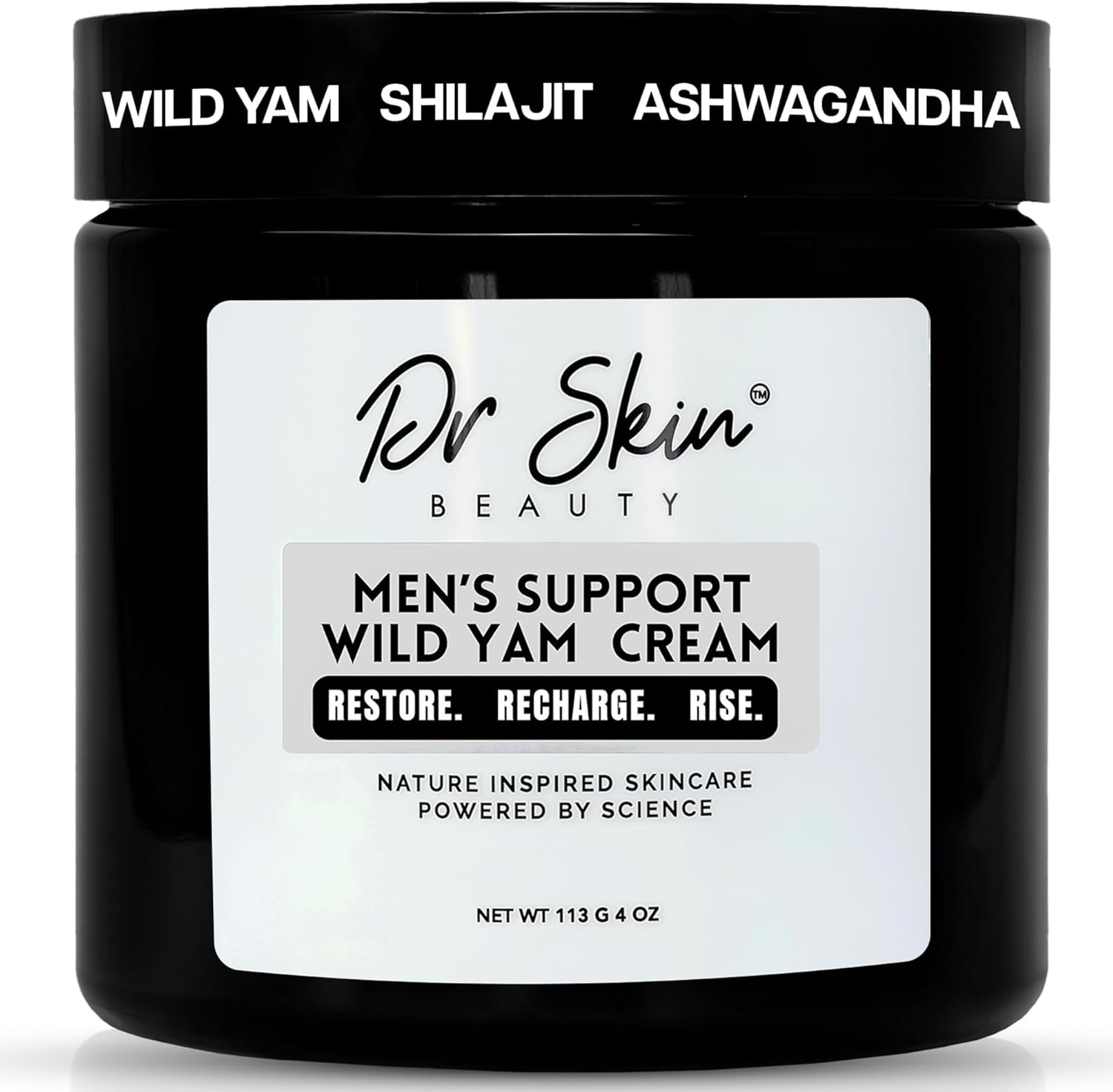 Dr. Skin Men’s Organic Wild Yam Cream for Hormone Balance – Natural T-Booster with Korean Ginseng & Tongkat Ali – Added Ashwagandha to Boost Energy, Stamina, Endurance & Strength – 4oz, Made in USA