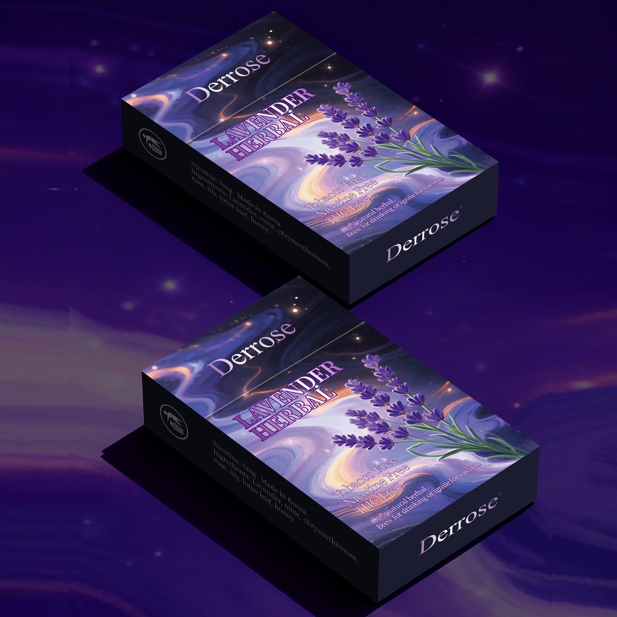 Derrose® Lavender Herbal Sticks,Herbal Cigarettes,Nicotine Free and Tobacco Free,Help Stop Smoking,Better Effect When Used with Nicotine Patches,Smoking Cessation Products,2packs-40 Sticks