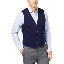 Tasso Elba Mens Colorblocked Four Button Vest, Blue, XX-Large Regular