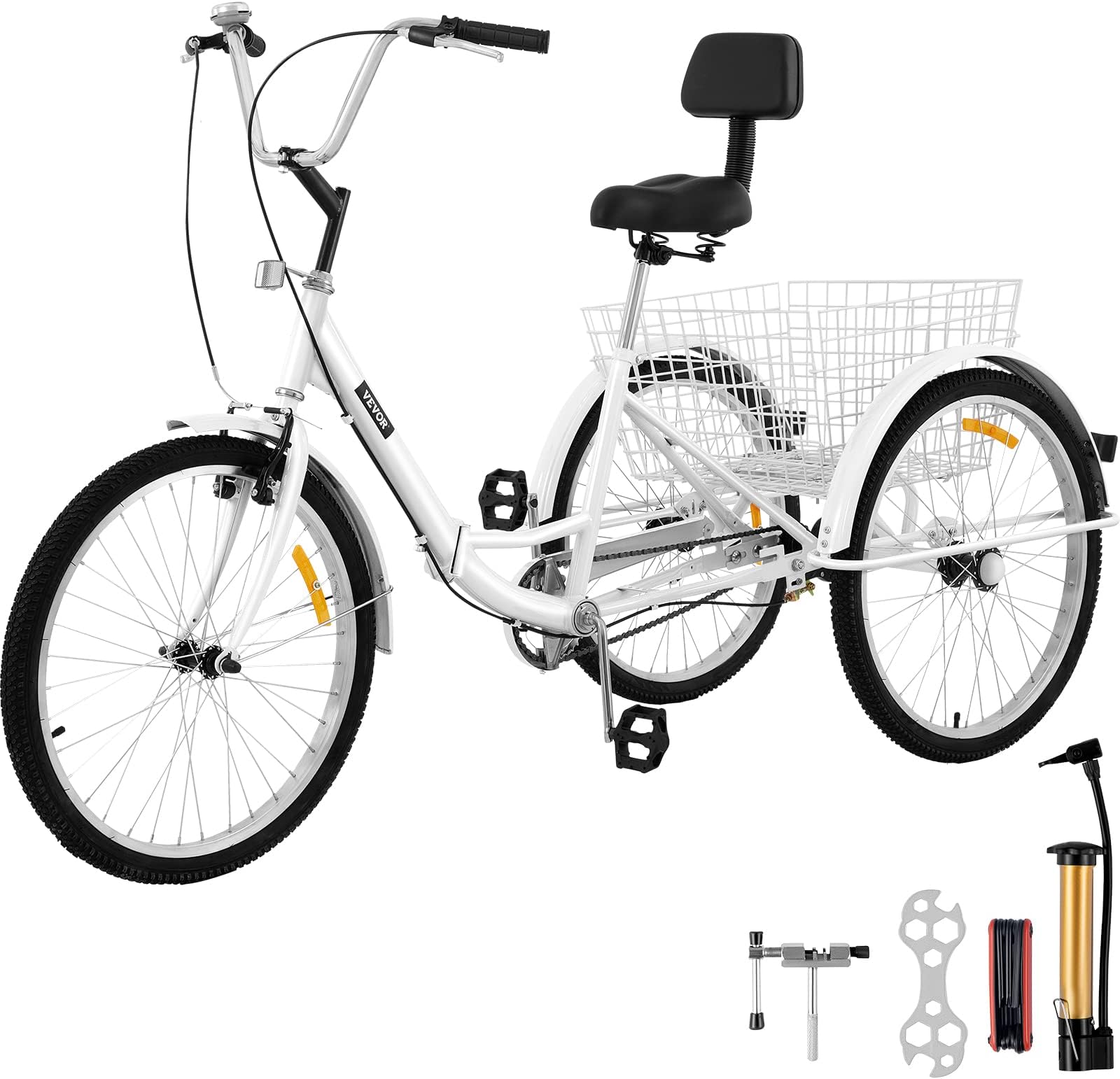Adult Tricycle 26'' 3 Wheel Bike - Foldable Trike for Adults