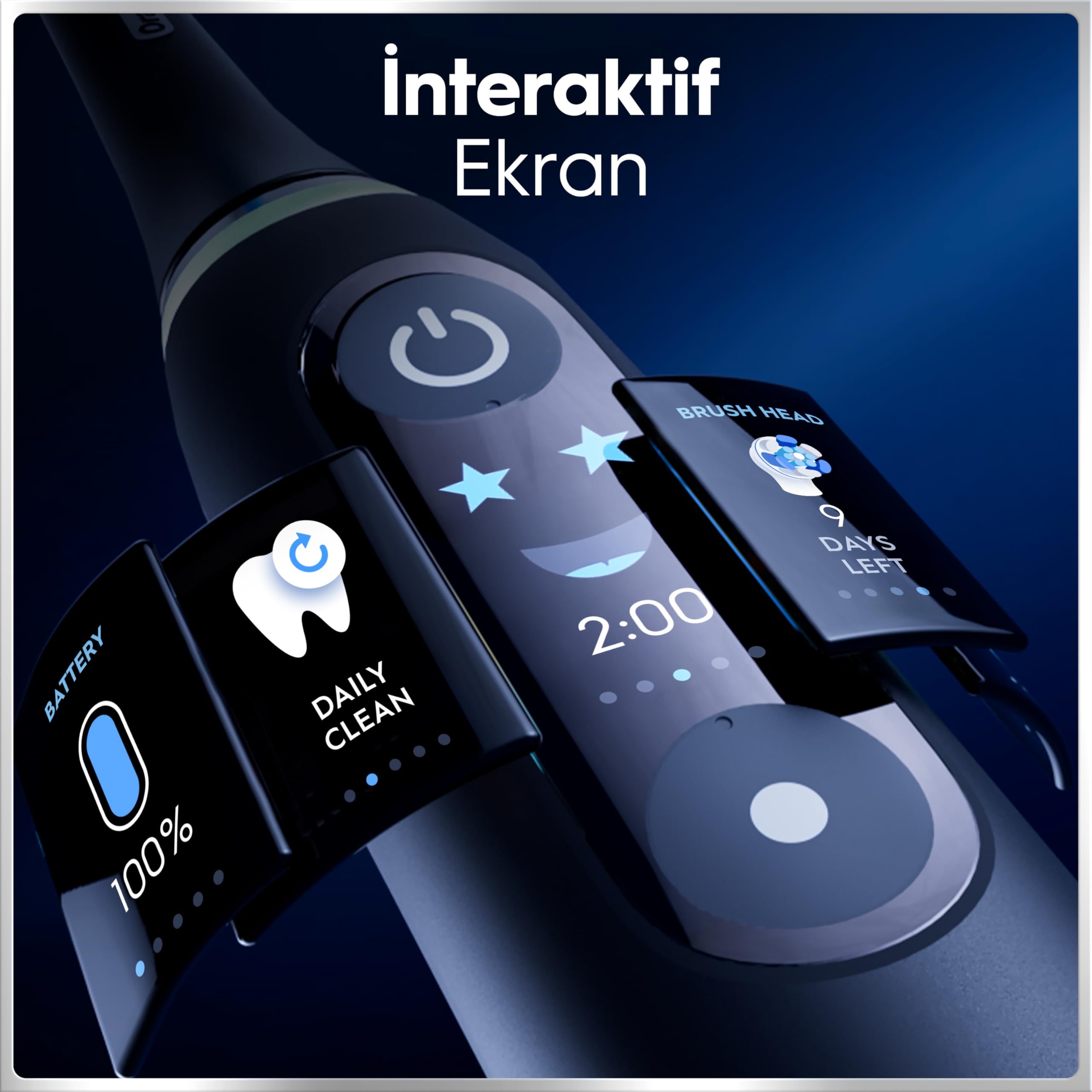 Oral-B iO6 Siyah Şarjlı/Elektrikli Diş Fırçası, 2 Fırça Başlığı, Uzun Ömürlü Pil, Premium Seyahat Kabı, Yedek Başlık Kabı