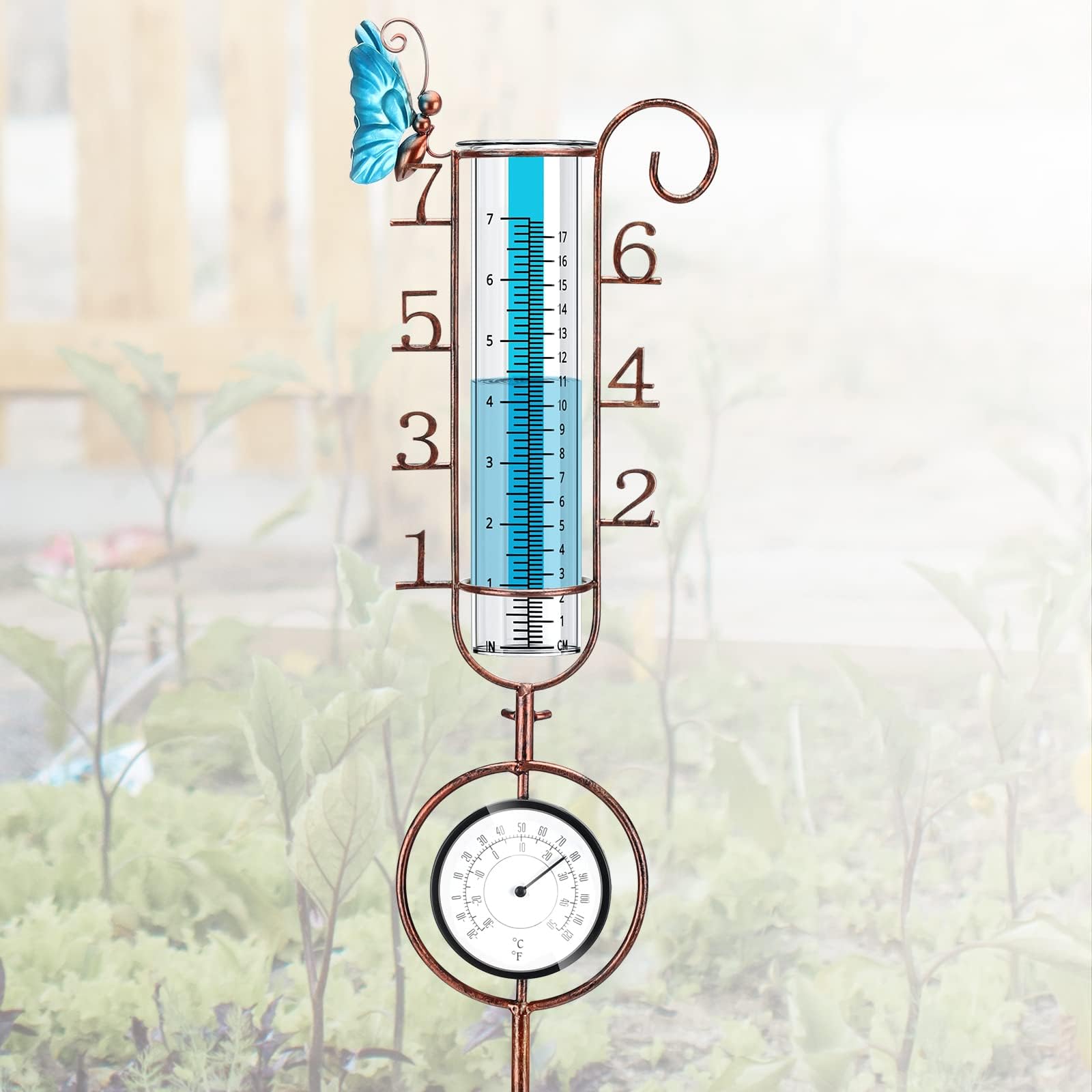 UXBDGMTO Rain Gauge, 7'' Capacity Upgrade Glass Rain Guage