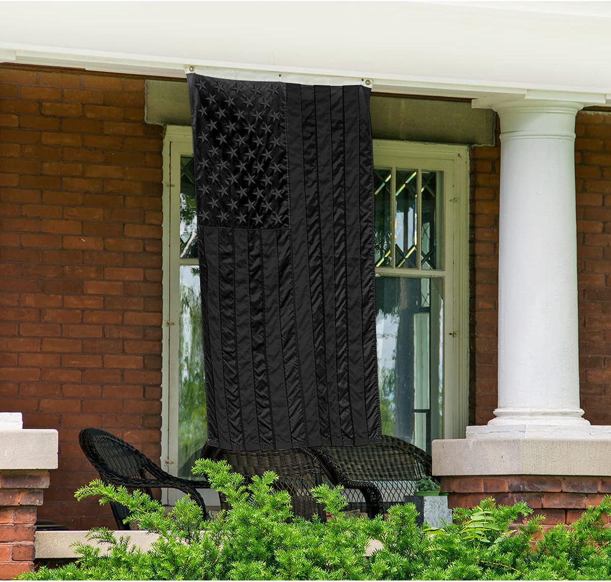 Black American Flag 5X8 Outdoor - Heavy Duty Black American Flag - USA Flag 5X8 FT - With Embroidered Stars, Sewn Stripes and Brass Grommet