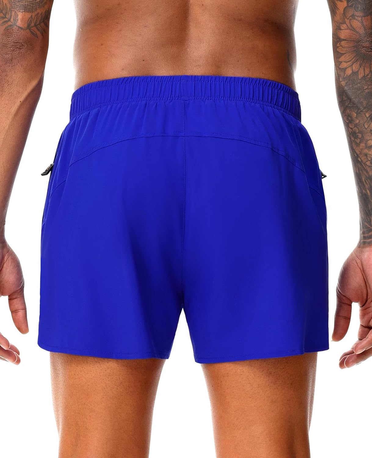MIER Men's 3 Inch Inseam Running Shorts with Brief Liner Dry Fit Gym Athletic Workout Exercise Shorts with Zipper Pocket - Image 2