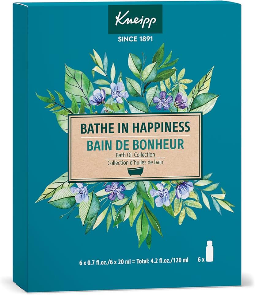 Kneipp Bathe in Happiness 6-Piece Bath Oil Set - 0.67 Per Bottle (6 Total) - Ideal for Trial &amp; Travel - One Bottle Delivers Up to Two Baths