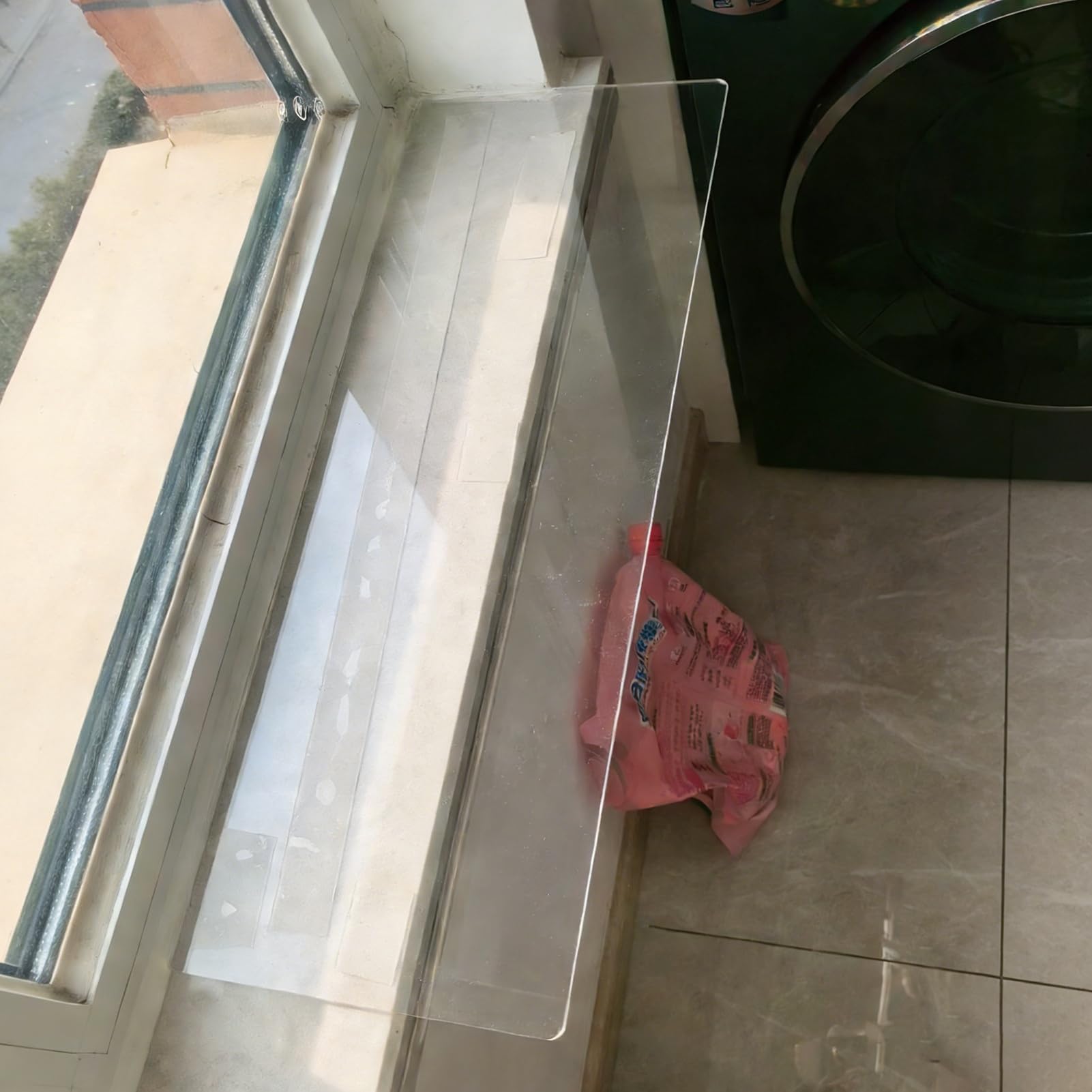 Estensore per davanzale della finestra, in acrilico, trasparente, impermeabile, estensione per libri e chiavi (80 x 50 cm)