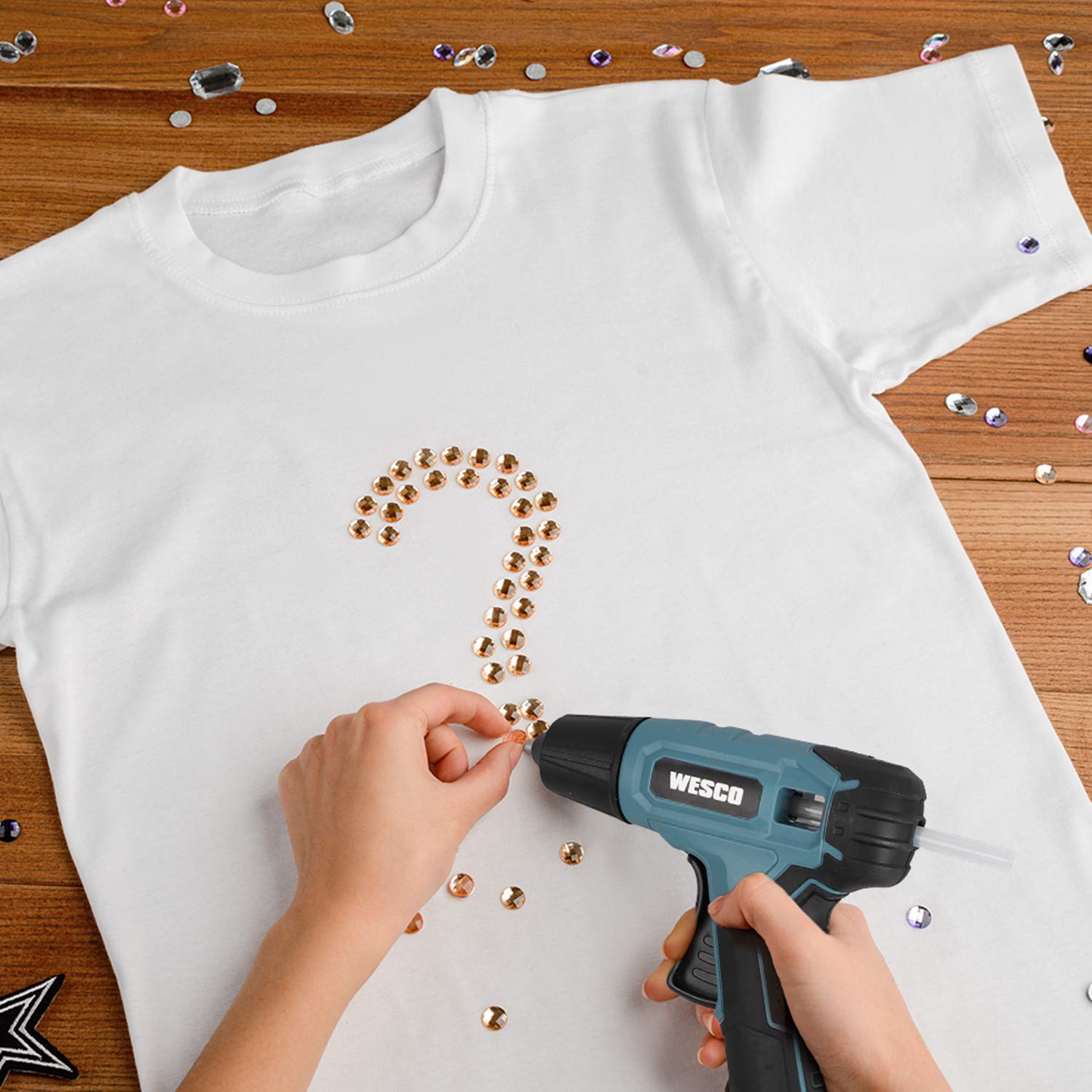 Cordless Glue Gun, WESCO 3.6V Hot Glue Gun with 10pieces Glue Stick 7mm