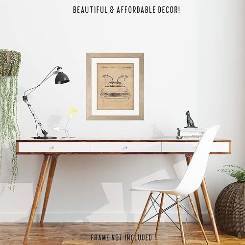Miniatura 8 de Classic DMC Auto Patent Prints, 2 (11x14) Unframed Photos, Wall Art Decor Gift for Home DeLorean Office Gears Garage Work Shop Engineer Design