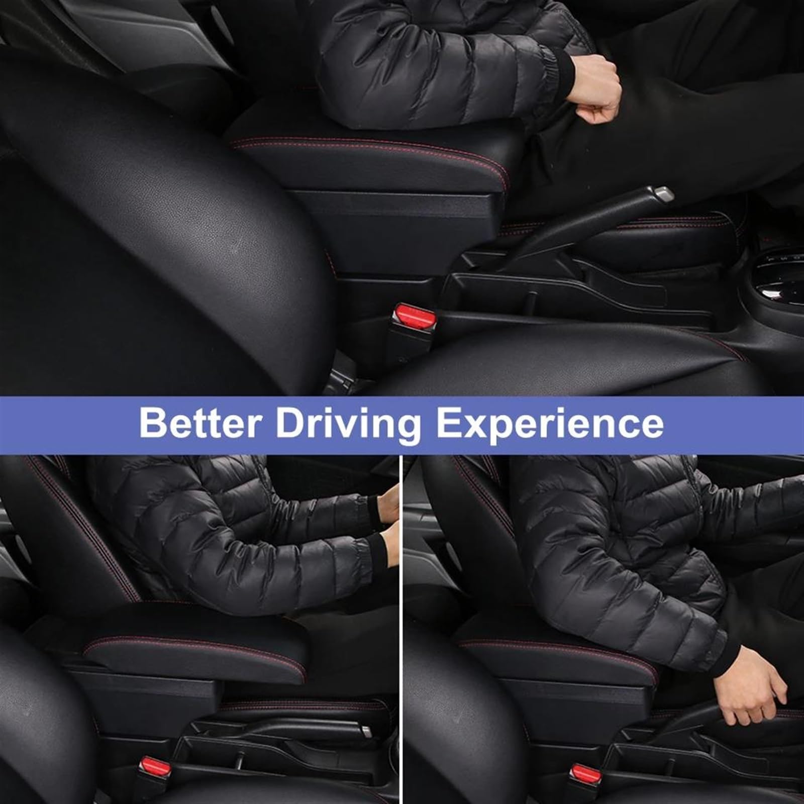 Scatola Bracciolo Con Supporto Multifunzionale Cuscino In PU Accessori Per La Modifica Degli Interni Dell'auto Per Almera Per Versa Consolle centrale(C Black line 7usB)