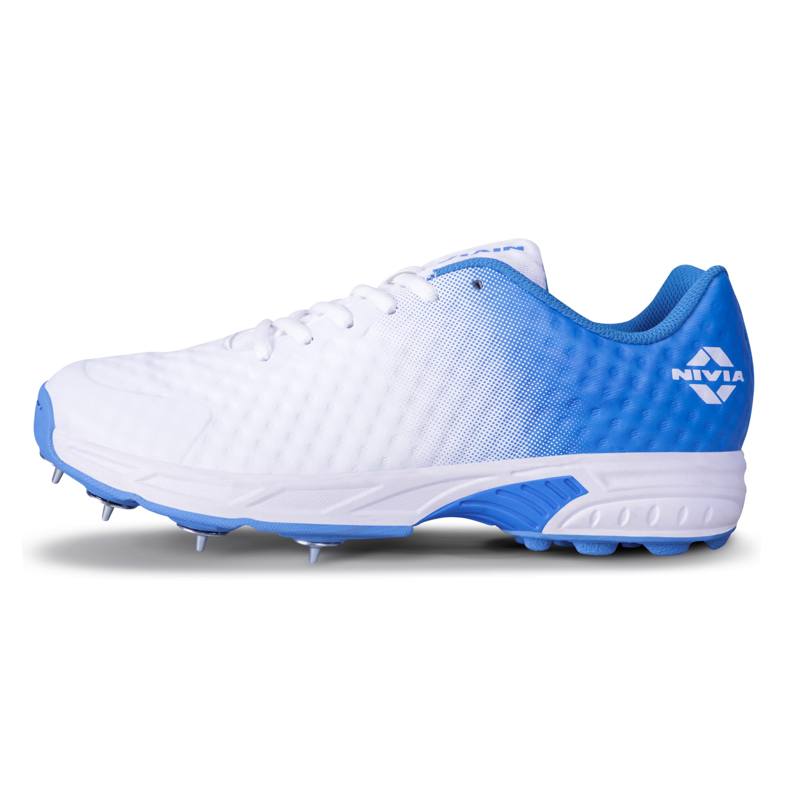 Crick-1000 Cricket Shoes for Men| Mesh & TPU Upper| Cushioned Molded PU Insole| Durable Phylon & Rubber Outsole with Front Metal Spikes | High-Performance Cricket, Batting & Sports Footwear
