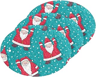 susiyo Funny Christmas Santa Scrub Sponges Multi-Use Scrubbing Sponge for Cleaning Kitchen Washing Dishes & Bathroom (Set of 3)