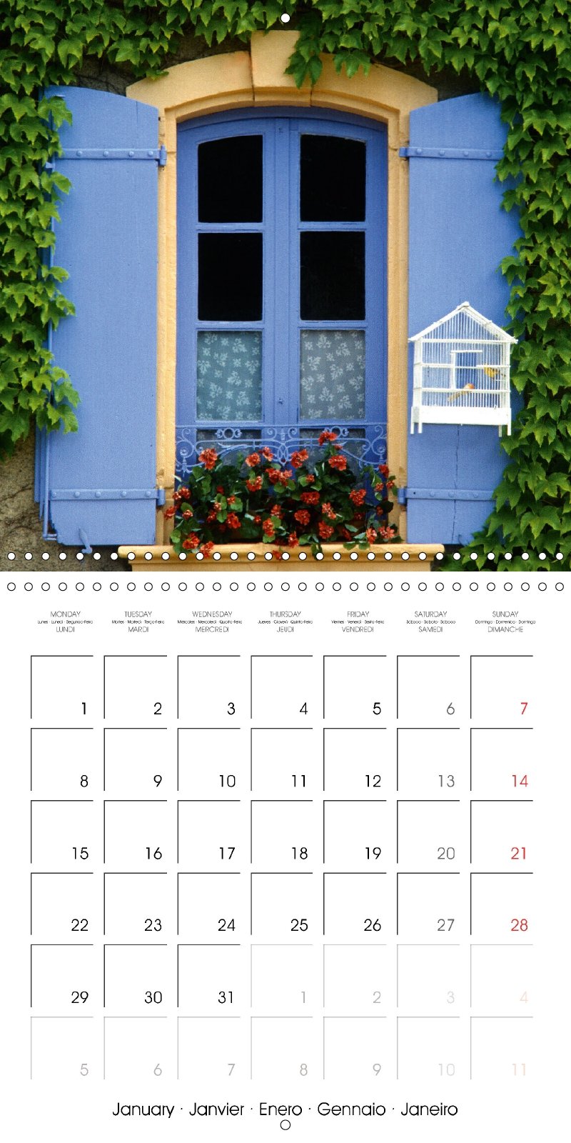 Fenetres de Provence calendario pared 2018 300 300 Mm Square