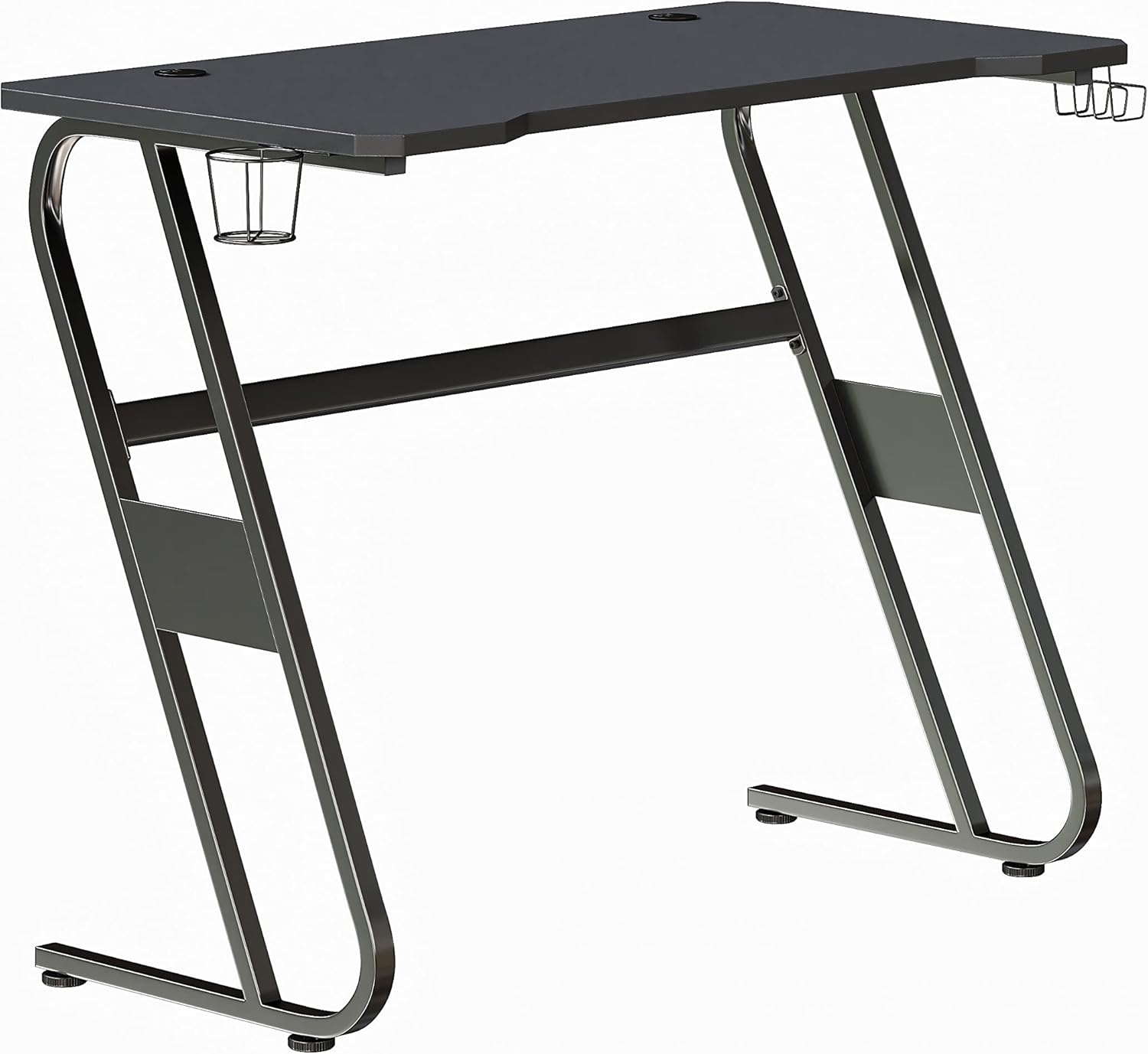 Flash Furniture Fisher Gaming Desk - Black Ergonomic Computer Desk - 51.5" Gamers Table with Cup Holder and Headphone Hook