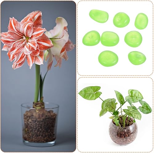 Vista 35 de MECCANIXITY 200 piedras brillantes de 0.512-0.669 in brillantes para decoración en la oscuridad, piedras luminosas, decoración de bricolaje naranja