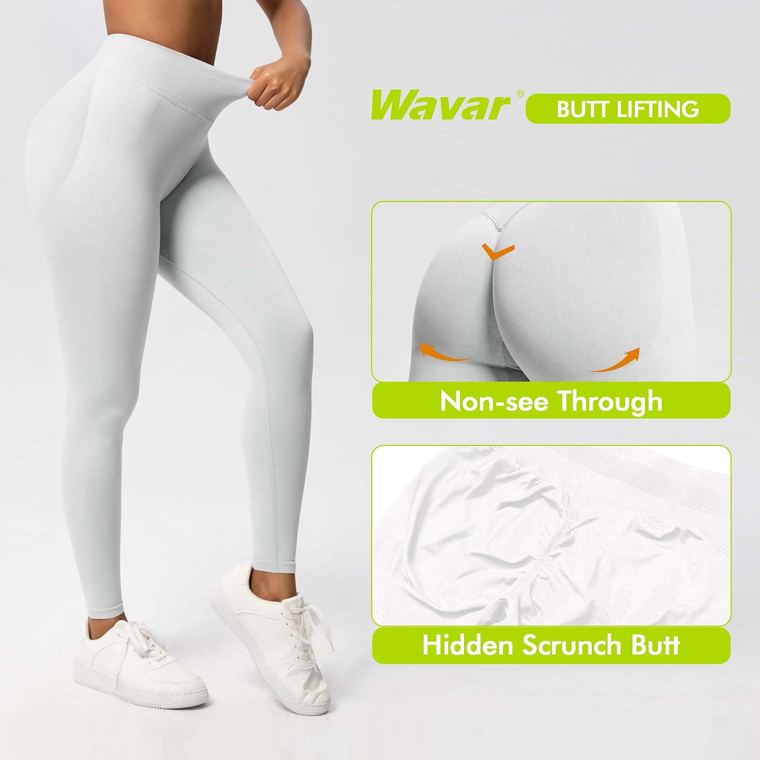Wavar Hidden Butt Scrunch Leggings for Women Butt Lifting Low Waisted Gym Yoga Pants with Tummy Control image 4