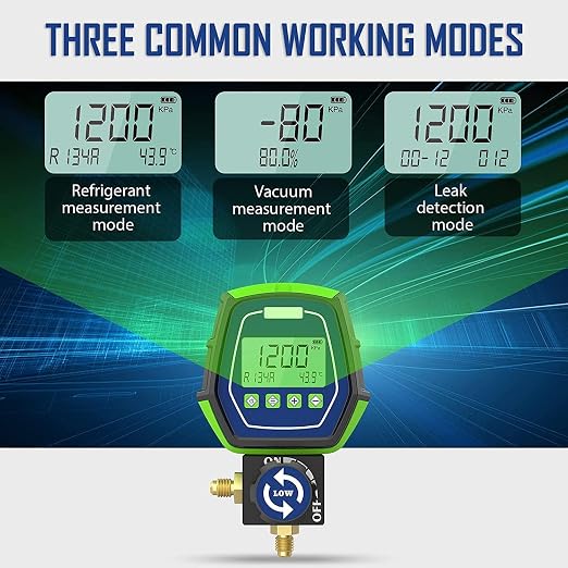 Manómetro Digital HVAC con 3 Mangueras y Medidor de Presión miniatura 2