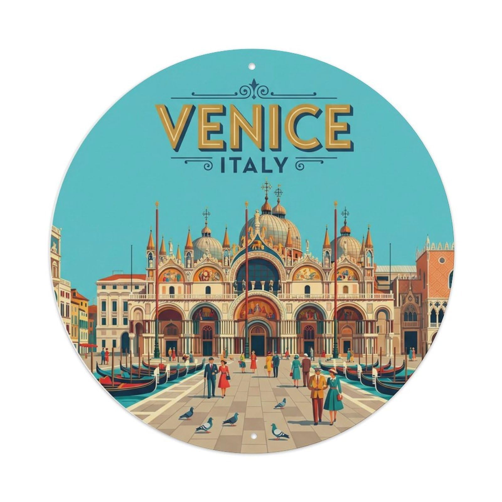 Metal Tin Sign Retro Travel Italy Venice