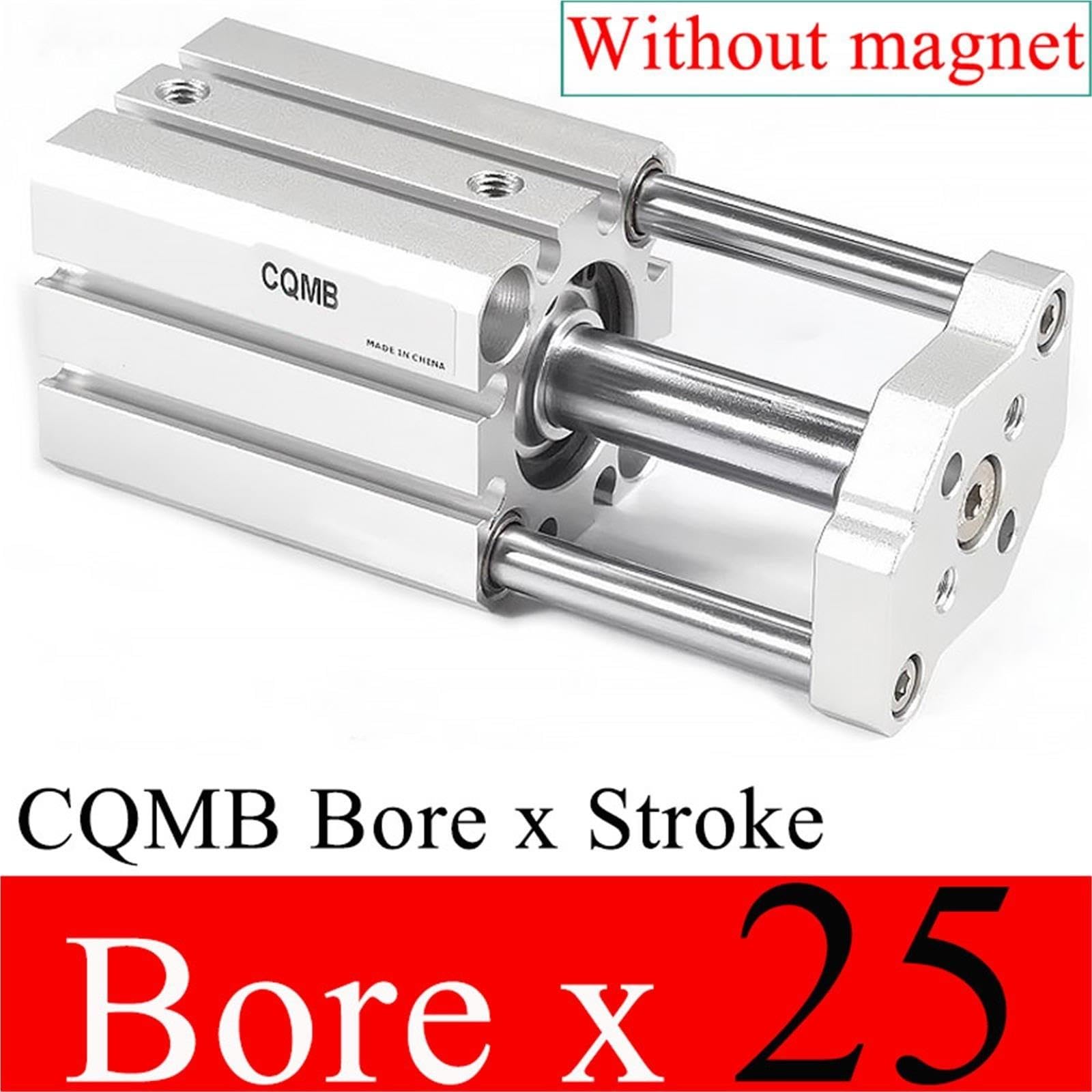 CQMB12 16 20 25 32 40 50 Cilindro neumático con varilla guía de doble efecto(Stroke 25mm,CQMB12mm)