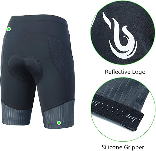 Miniatura 5 de beroy Pantalones cortos de ciclismo transpirables para mujer, pantalones cortos de ciclismo con almohadilla de gel 3D