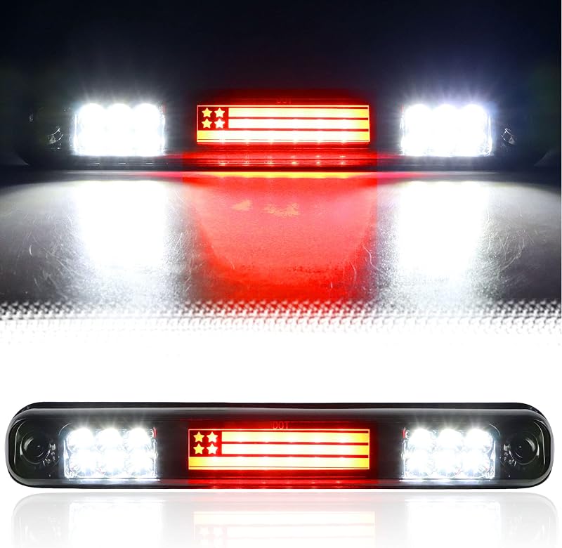 Terceira luz de freio LED Tresound para Chevy/GMC C1500 C2500 C3500 K1500 K2500 K3500, Blazer e Silverado – Carcaça cromada com lente fumê