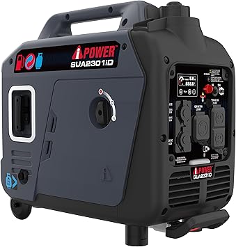 A-iPower 2300-Watt Portable Inverter Generator Dual Fuel, RV Ready, CARB Compliant CO Sensor, Light Weight With Telescopic Handle For Backup Home Use, Tailgating & Camping (SUA2301iD)