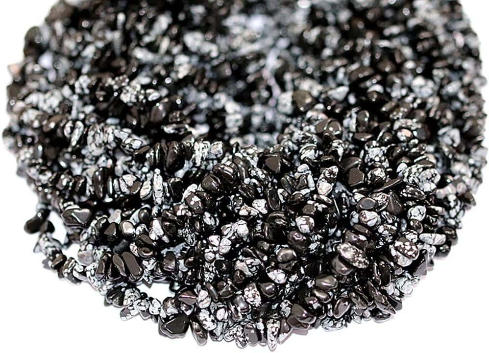 7-8mm Natural Snowflake Obsidian Gemstone Chips Loose Beads Semi Precious for Jewelry Making DIY Handmade Craft Supplies 1 Strand per Bag Approxi 34" - Image 5