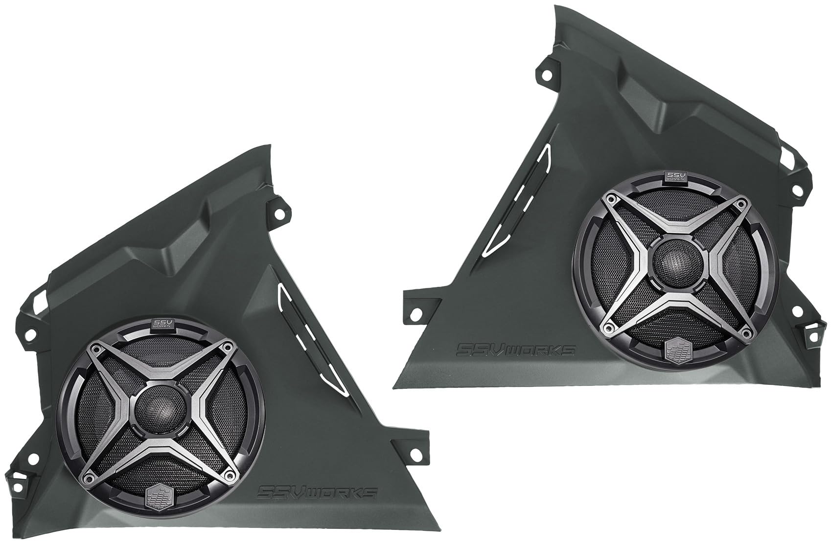 Audiosavings Bundle: 240-MAVR-F65U 6.5 Front Dash Speaker Enclosure Pods Can-Am Maverick R Bundle with WP-A6 6.5