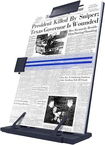 Miniatura 2 de ShellKingdom Soporte para libro de documentos de escritorio con 7 posiciones ajustables de fácil visión, 11.8 x 9 pulgadas (negro)