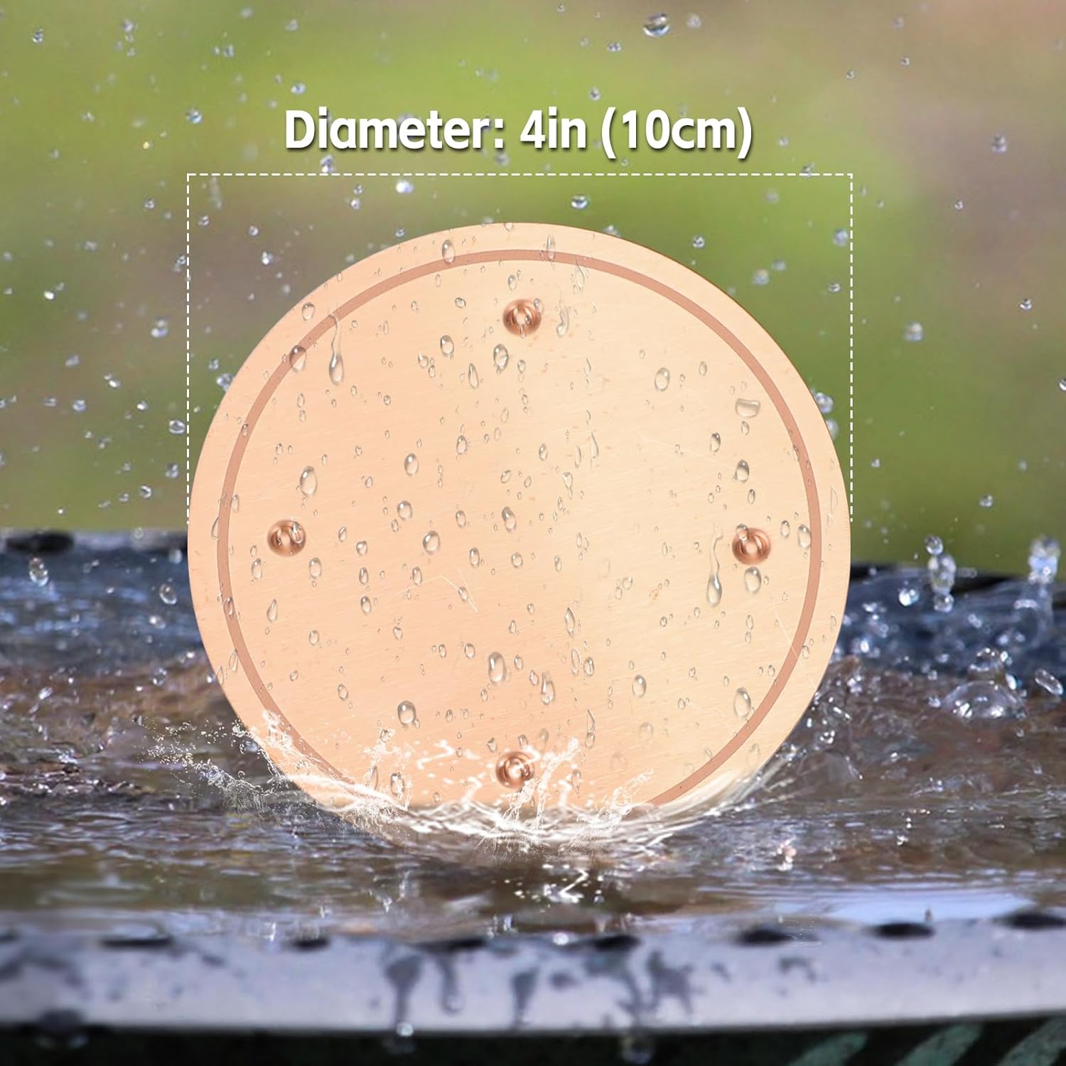 JOJOCY 6Pcs Pure Copper Bird Bath Disks, 99.99% Pure Copper Purification Inserts with Raised Points, 4” /10cm Diameter, 0.6mm Thick, Universal Fit for Indoor & Outdoor Birdbaths, Garden & Backyard Use