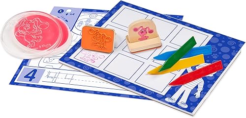 Miniatura 4 de Melissa & Doug Blue's Clues & You! Sellos con mango de madera y bloc de actividades (15 piezas)