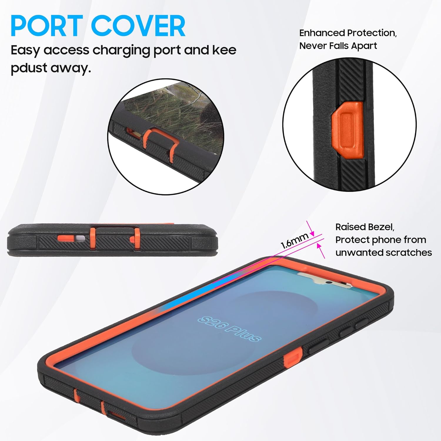 Compatible for Samsung S26 Rugged Case with Belt Clip Holster & Built-in Screen Protector, Heavy-Duty Full-Body Shockproof Cover, Military-Grade Protective Phone Case (Deer) - Image 5