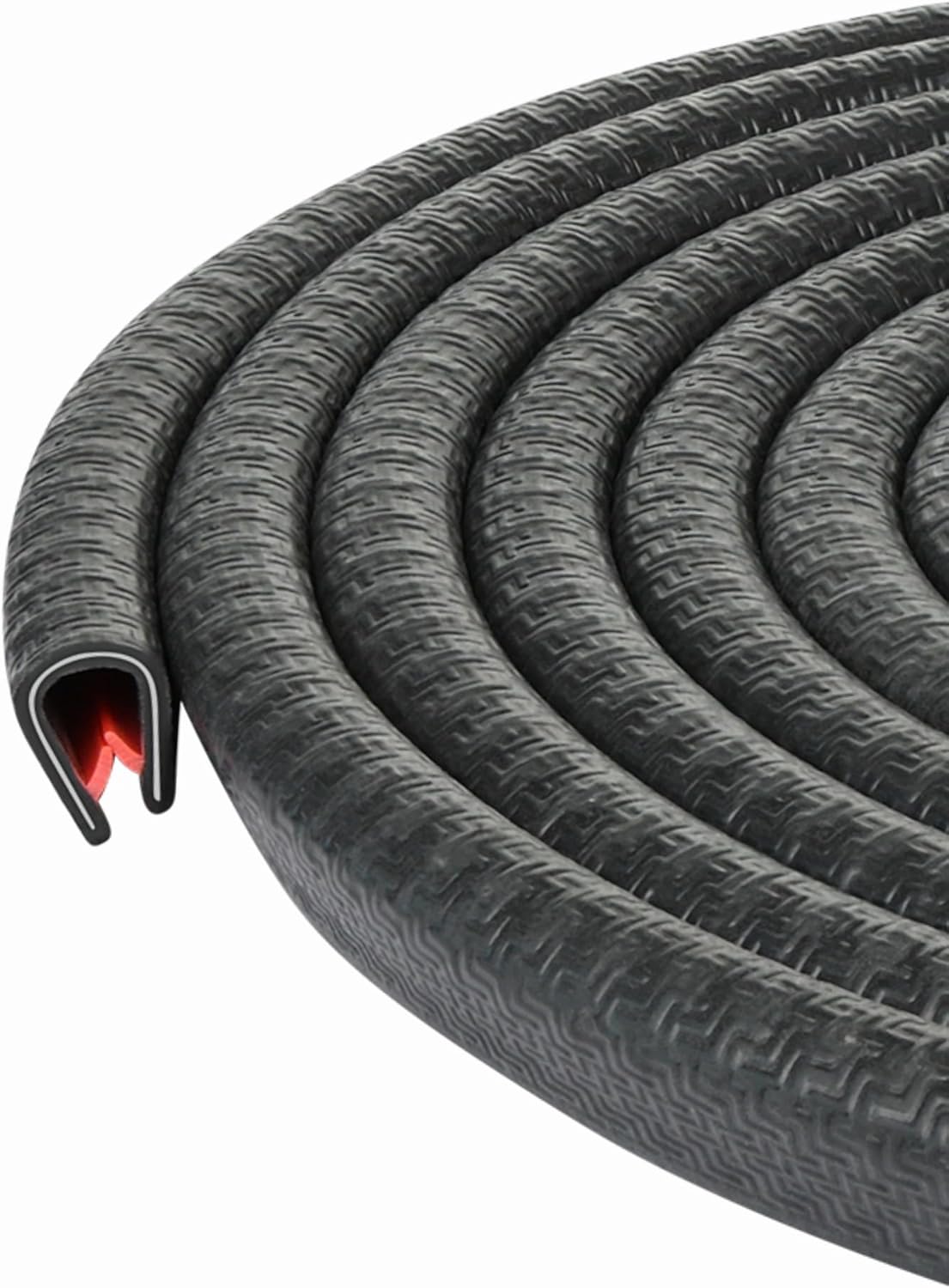 Edge Trim Black U Extrusion Medium Size | U Height: 17/32", Grip Range: 3/64" - 9/64" | (30 feet)