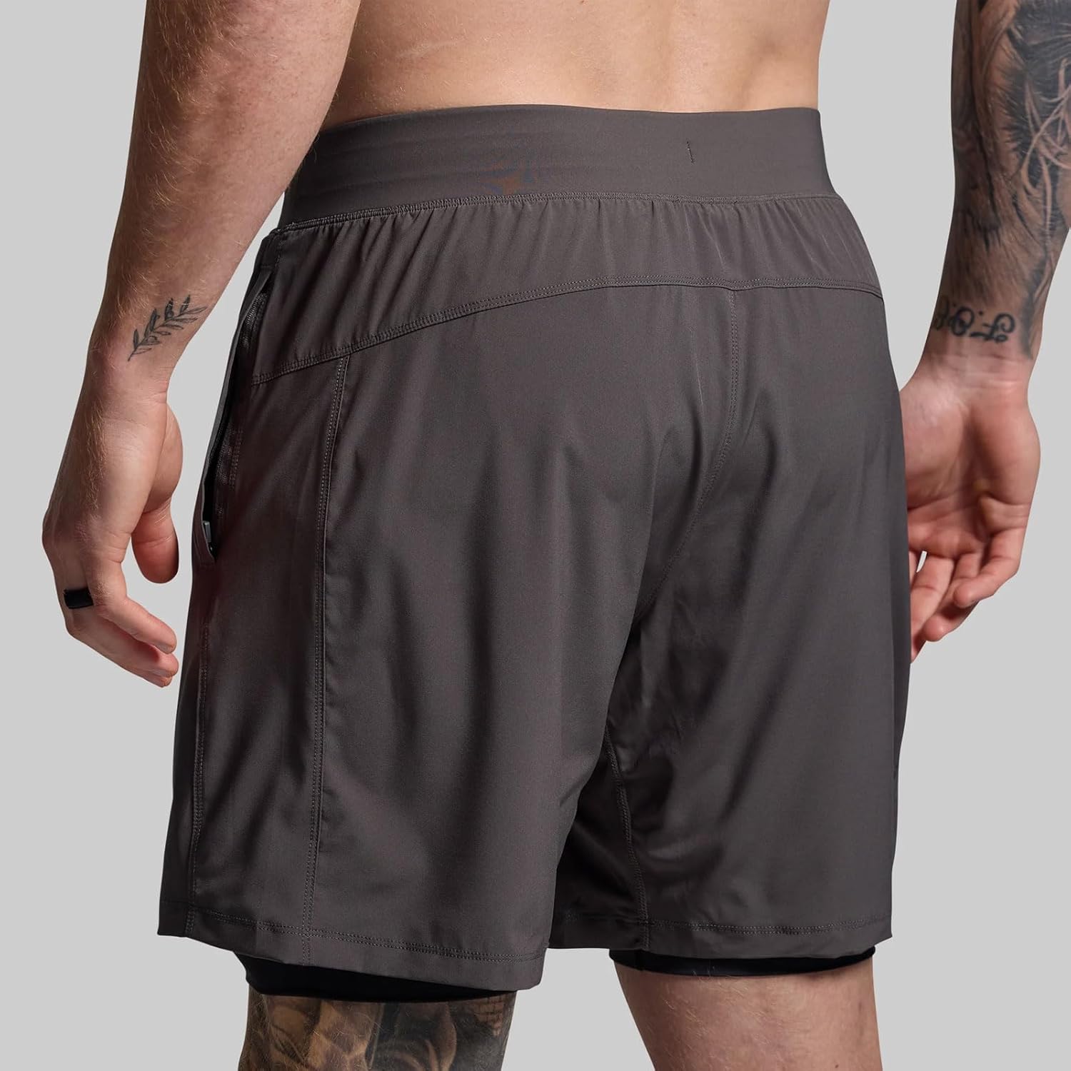 Born Primitive Men's Versatile Short w/Compression 7" - Lightweight Athletic Training Stretchy Shorts with Liner & Pockets