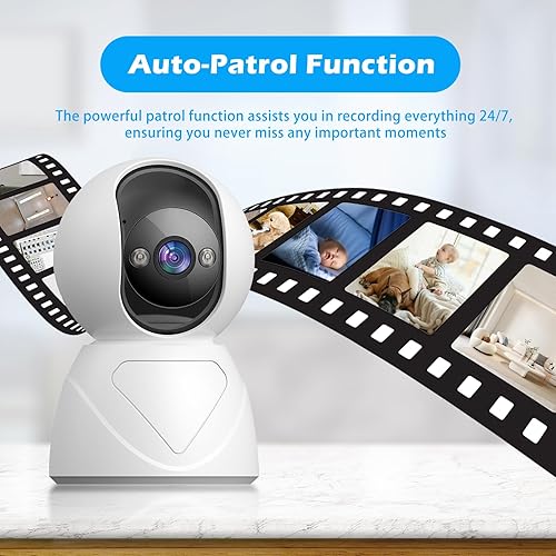 Miniatura 6 de Cámara de seguridad interior de 3 MP, WiFi 5G PanTilt de 360 para monitor de bebémascotasancianosniñosdormitorio, enfoque automático y zoom,