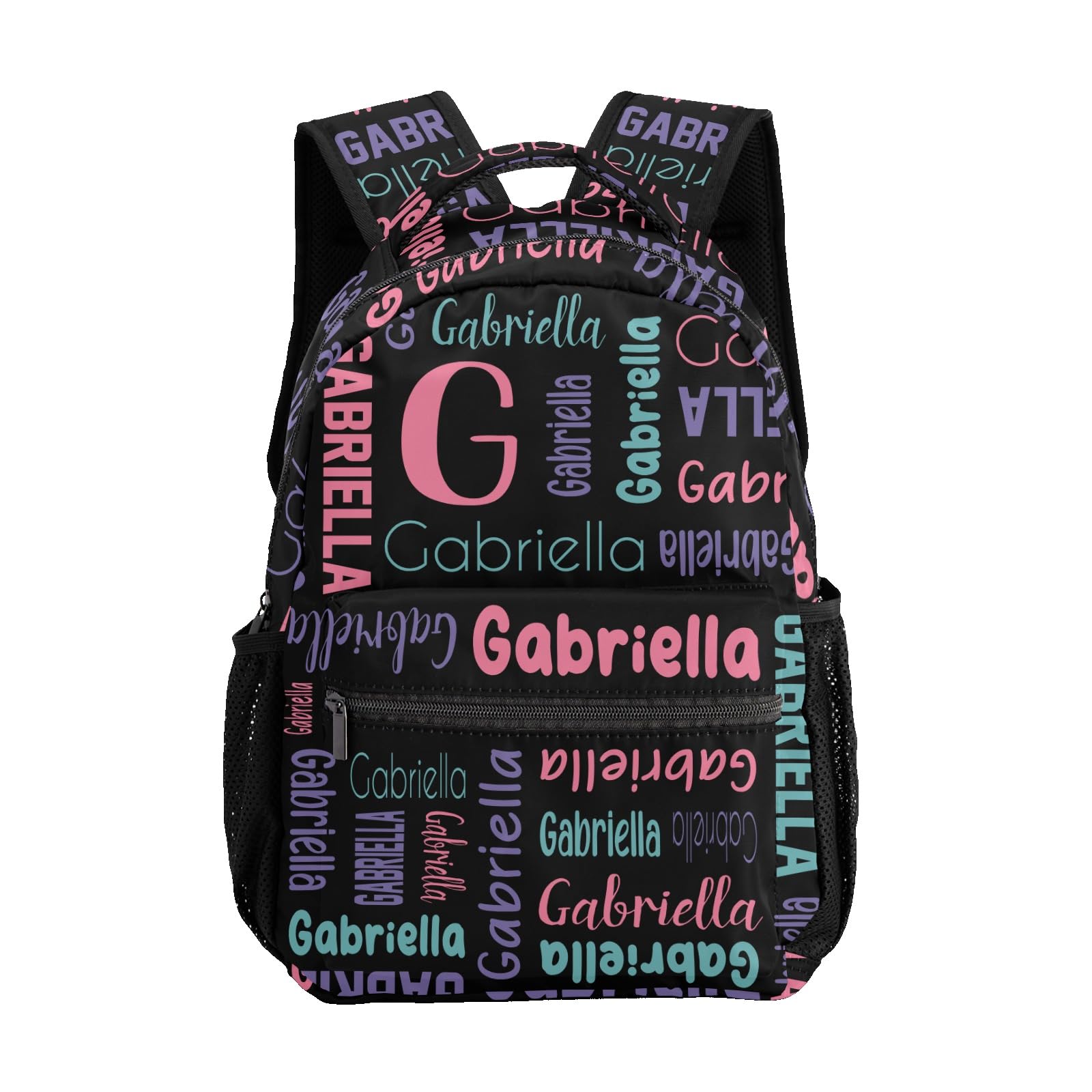 ZAACUSTOM Custom Backpack Personalized Bookbag with Name for Elementary Girls Boys, Waterproof Customize School Book Bag, Unique Back Pack Customized