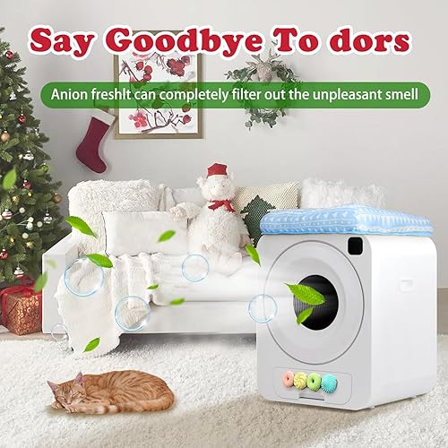 Miniatura 3 de Caja de arena para gatos autolimpiante, caja de arena automática para gatos, sin robot, caja de arena inteligente, eliminación de olores, monitoreo