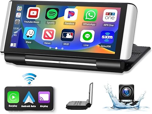 Miniatura 1 de Portable Wireless Carplay & Android Auto & Airplay Car Radio, 6.86" Foldable Dash Mount Car Screen Car Stereo, Carplay Screen for Car with Bluetooth