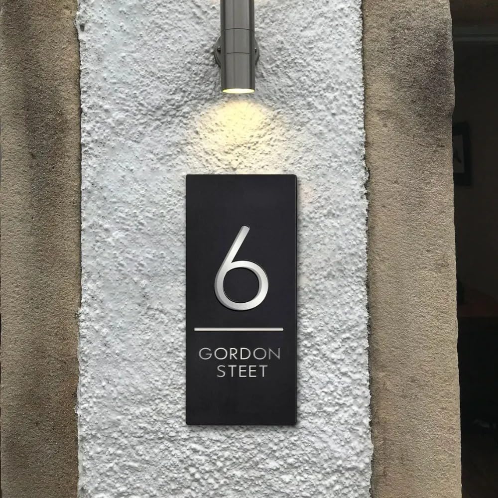 Personalized House Address Plaques Address Sign Outside House Address Number Mailbox Number Sign Decorative Wall Plaque Custom Address Sign Outdoor Acrylic House Number (12x30cm(5x12in))
