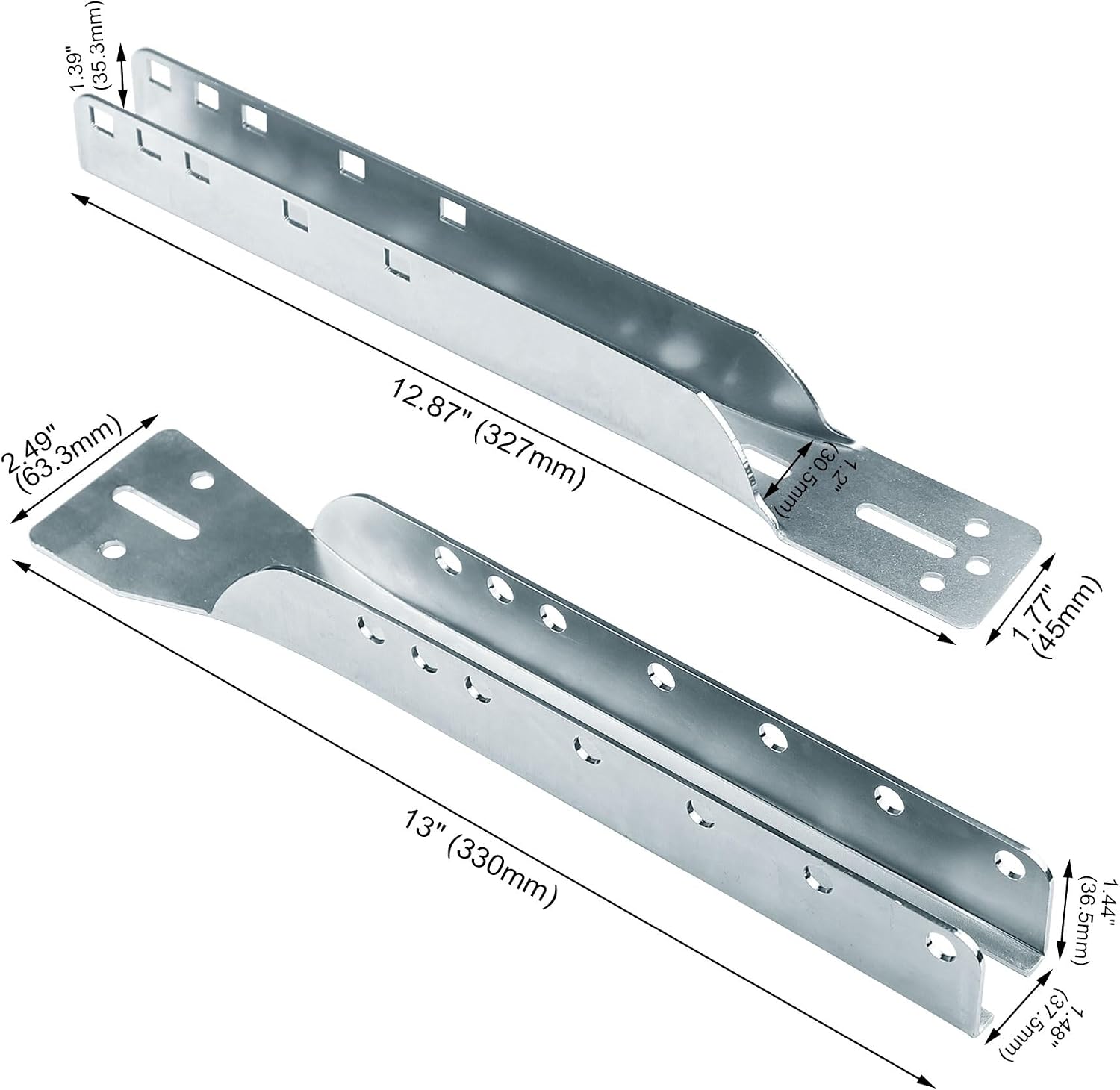 Adjustable Garage Door Opener Top Reinforcement Bracket, for Residential Garage Doors Operation, Mount, Replacement or Connection, Silver