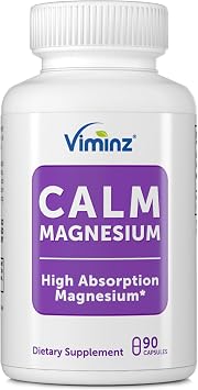 Calm Magnesium, 275mg per 3 Capsules, 90 Vegan Capsules, Unbuffered, Glycine Chelated, High Absorption*