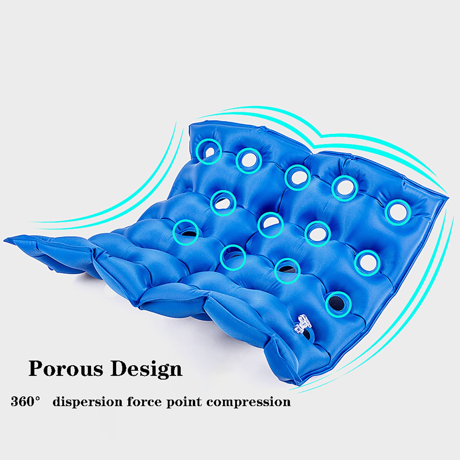 Cuscino per Sedia ad Aria, Cuscino per Sedia ad Aria per Sedia a rotelle, Sedia da Ufficio, Auto, casa, Cuscino antidecubito, Volume Regolabile e Protezione Antiscivolo per Fianchi