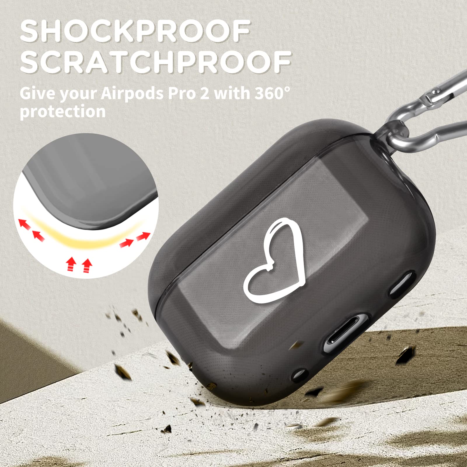 Etui Silicone Protection Coque Armor Elago Pour AirPods 4 - Silicone Résistant Aux Chocs Avec Mousqueton Coque Airpods
