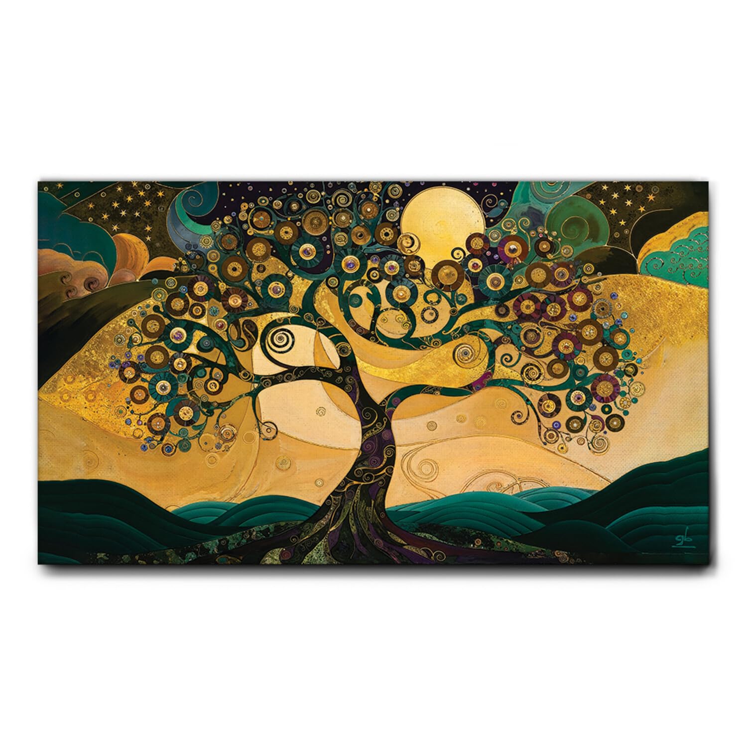 Giallobus - Impression sur toile - 13 - L'arbre étoilé - Toile à cadre standard - 140L x 80l cm - Tableaux modernes