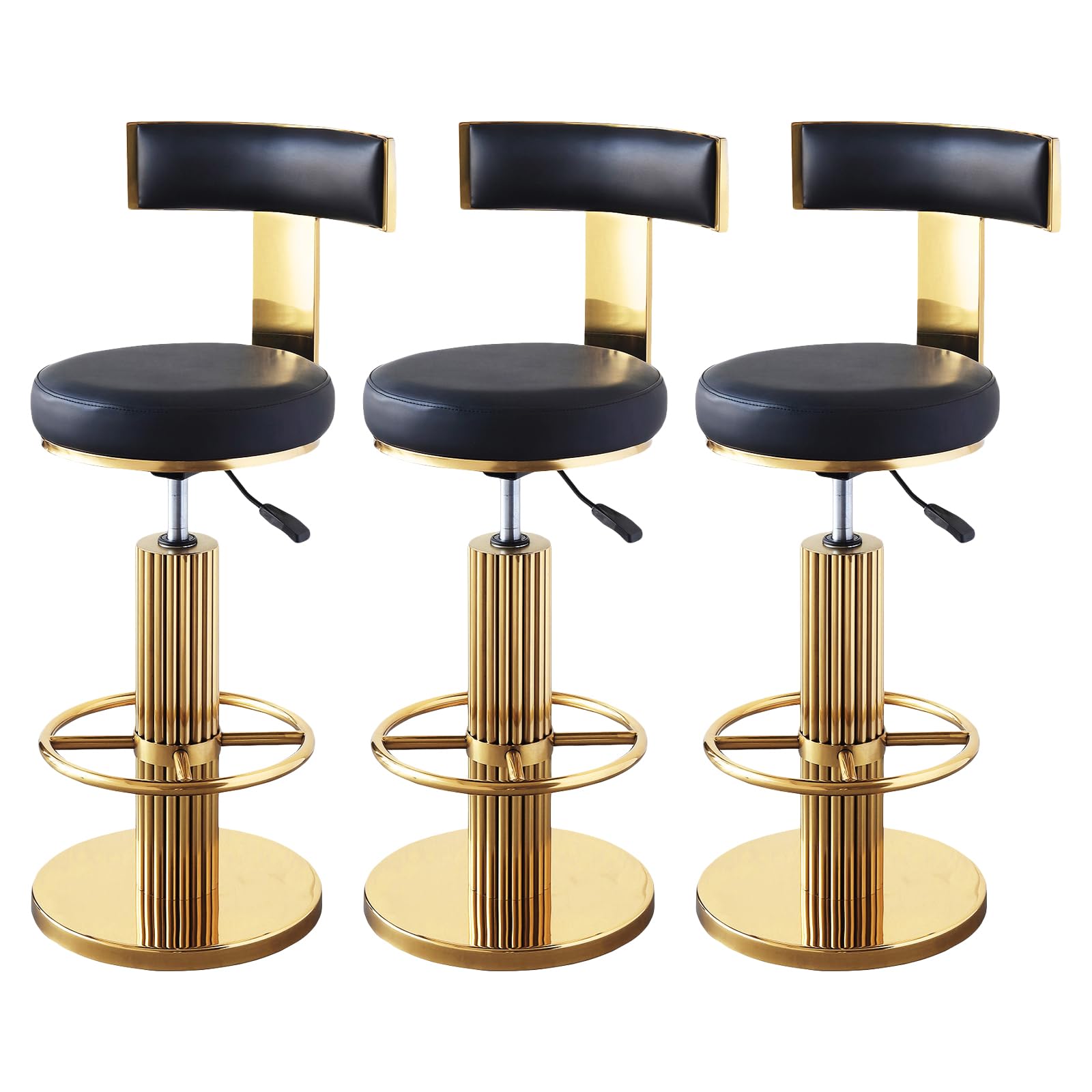 FUNROLUX Adjustable Swivel Bar Stools Set 3 Kitchen Counter Height Stools