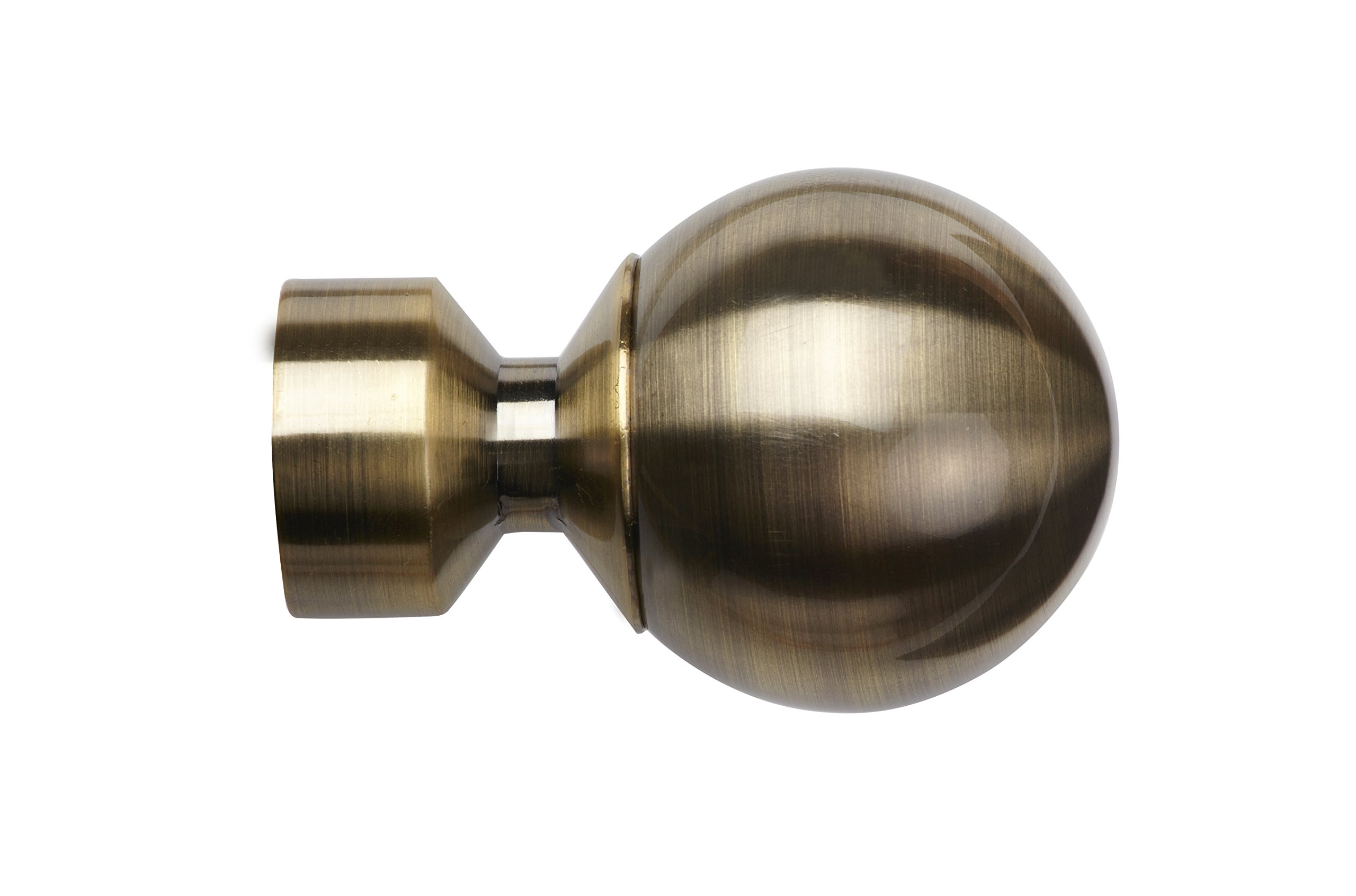 Speedy Antique Brass Poles Apart Vista Ball Finial, 28 Mm, Pack Of 2