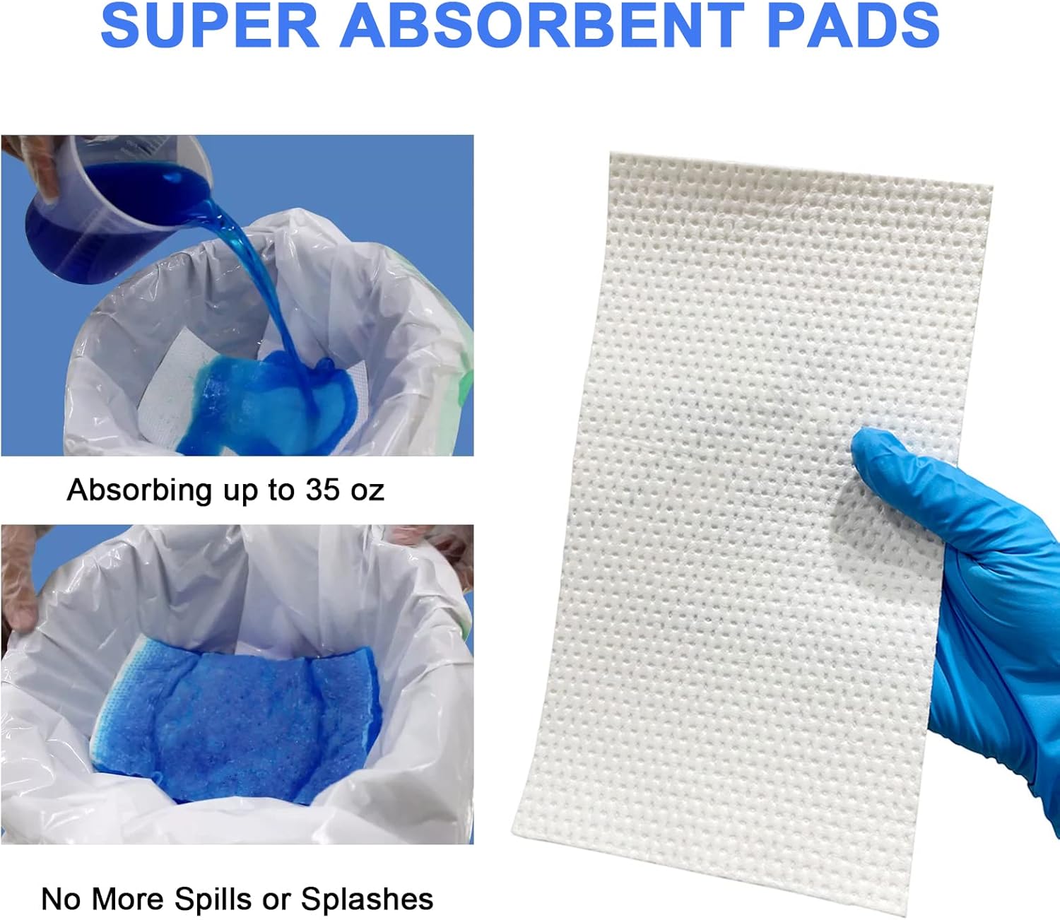 Stainless Steel Bed Pan for Elderly Females Heavy Duty Bedpan Set with 30 Liners Disposable and Super Absorbent Pads Thick Large Bed Pans with Lid for Men Women Home Use